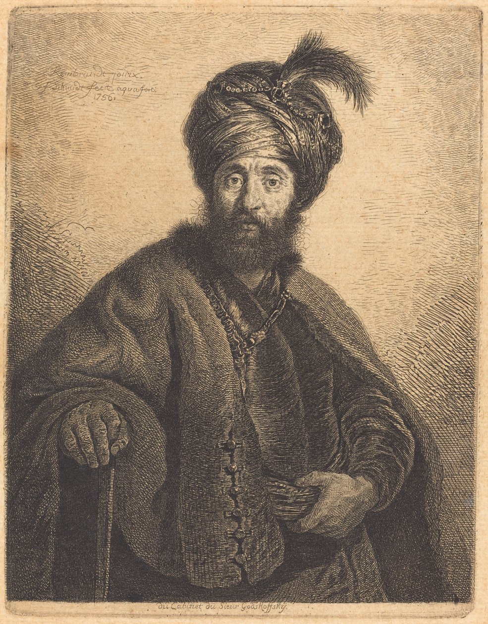 波斯人 作者 Georg Friedrich Schmidt 模仿 Rembrandt van Rijn
