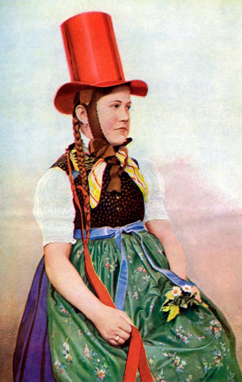 一个穿着周日连衣裙的森林少女，1922年。 作者 乔治·海克尔