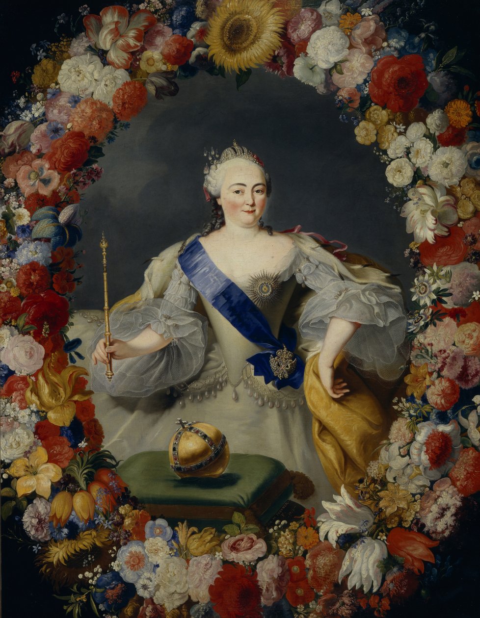 伊丽莎白皇后的肖像1709-1762年，1754年 作者 来自Prenner的Georg Kaspar