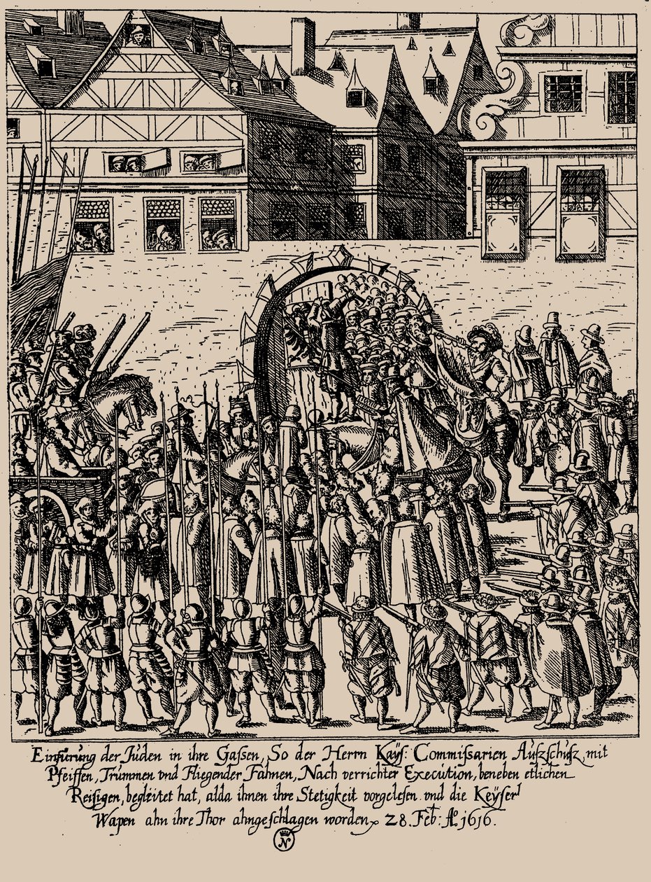 费特米尔奇的崛起。1616年2月28日在法兰克福重新接纳犹太人，约1616-1617。 作者 乔治·凯勒