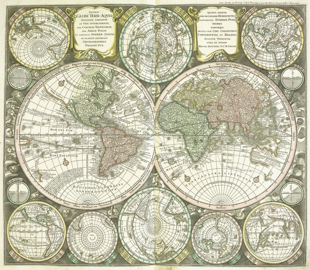 1744年世界地图 作者 乔治·马修·塞特