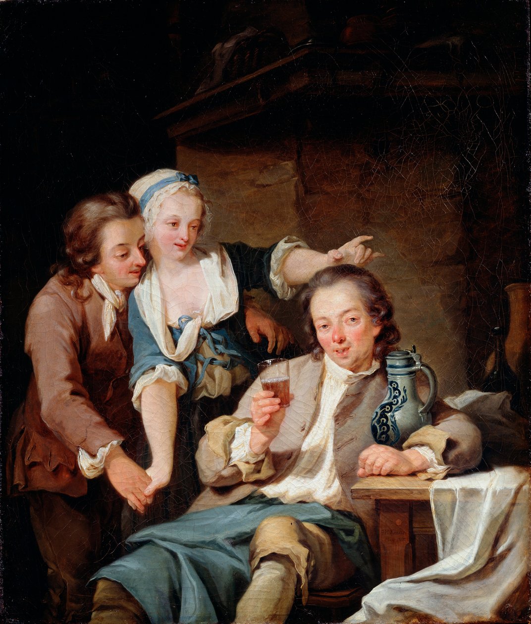丈夫受骗酒与爱》，1765年。 作者 乔治·梅尔基奥·克劳斯（Georg Melchior Kraus）