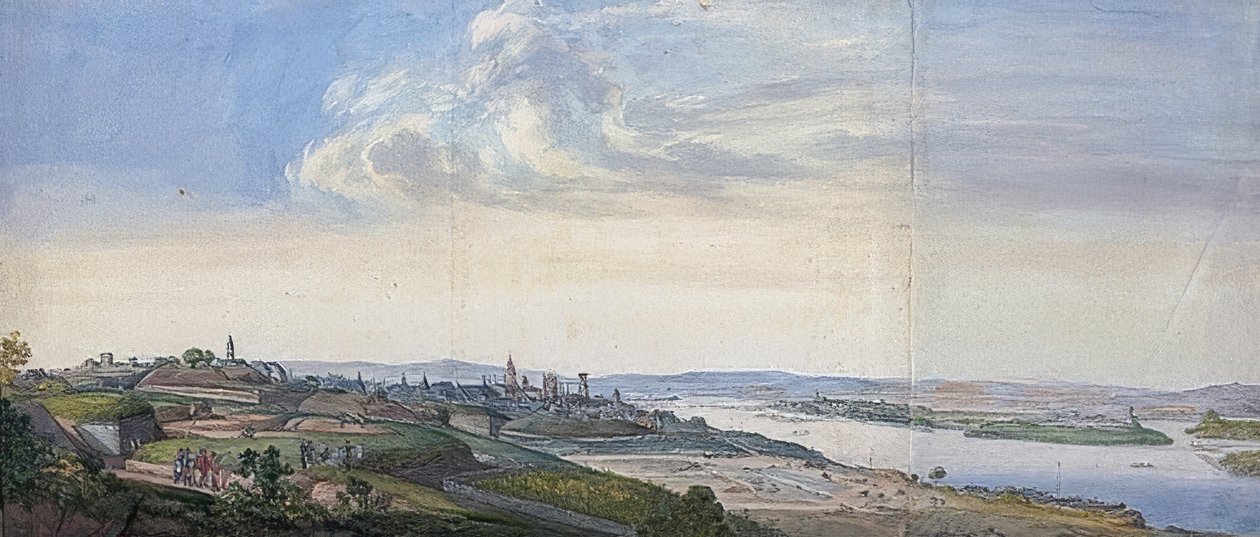 1793年被围困后的美因茨景观。1793年 作者 乔治·梅尔基奥·克劳斯（Georg Melchior Kraus）