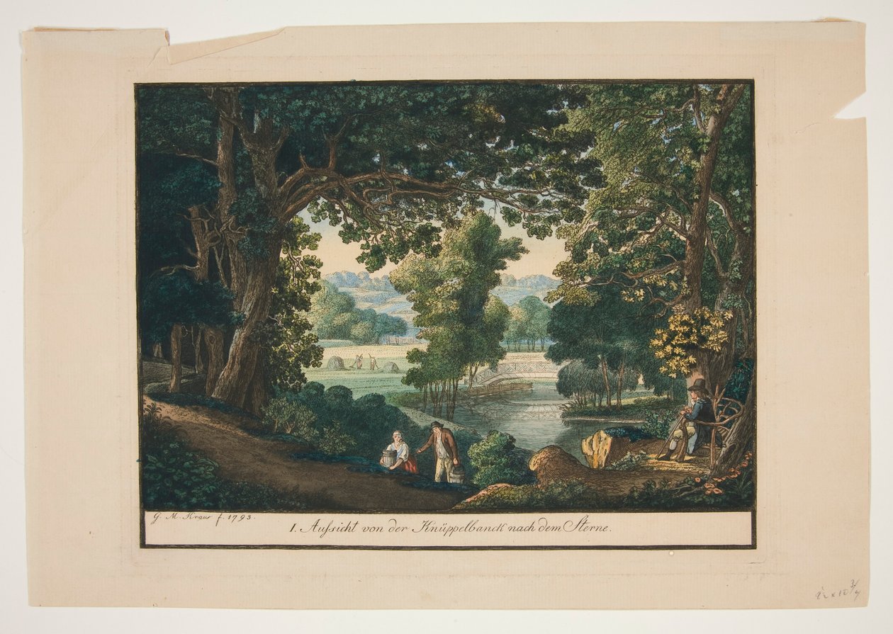 Aufsicht von der Knueppelbanck nach dem Sterne（从 Knuepplebanck 山到 Sterne 的景观） 作者 乔治·梅尔基奥·克劳斯（Georg Melchior Kraus）
