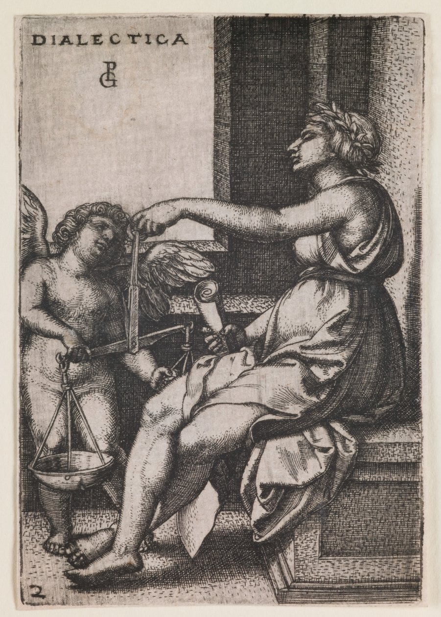 辩证法》，选自 "文科 "系列，约 1541 年（版画） 作者 乔治·彭茨