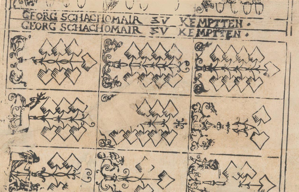 扑克牌张，1575-1600年。 作者 乔治·沙克迈尔