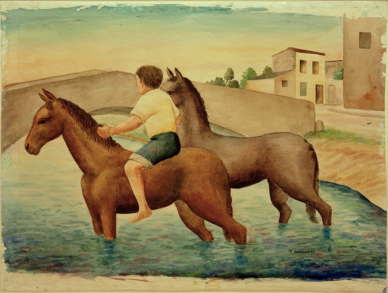 G.Schrimpf，Pferdeschwemme 作者 乔治·施林普夫