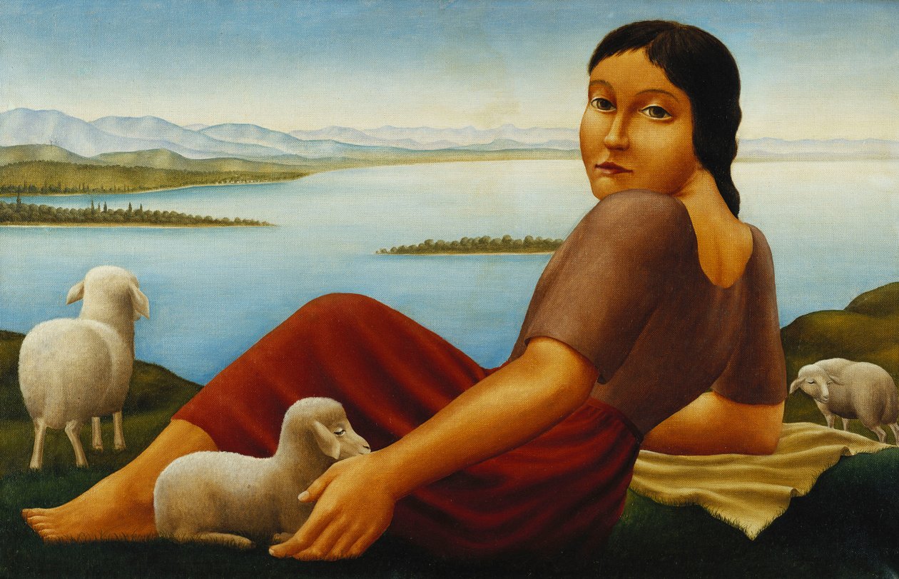 羊的女孩；绵羊的女孩，1923年 作者 乔治·施林普夫