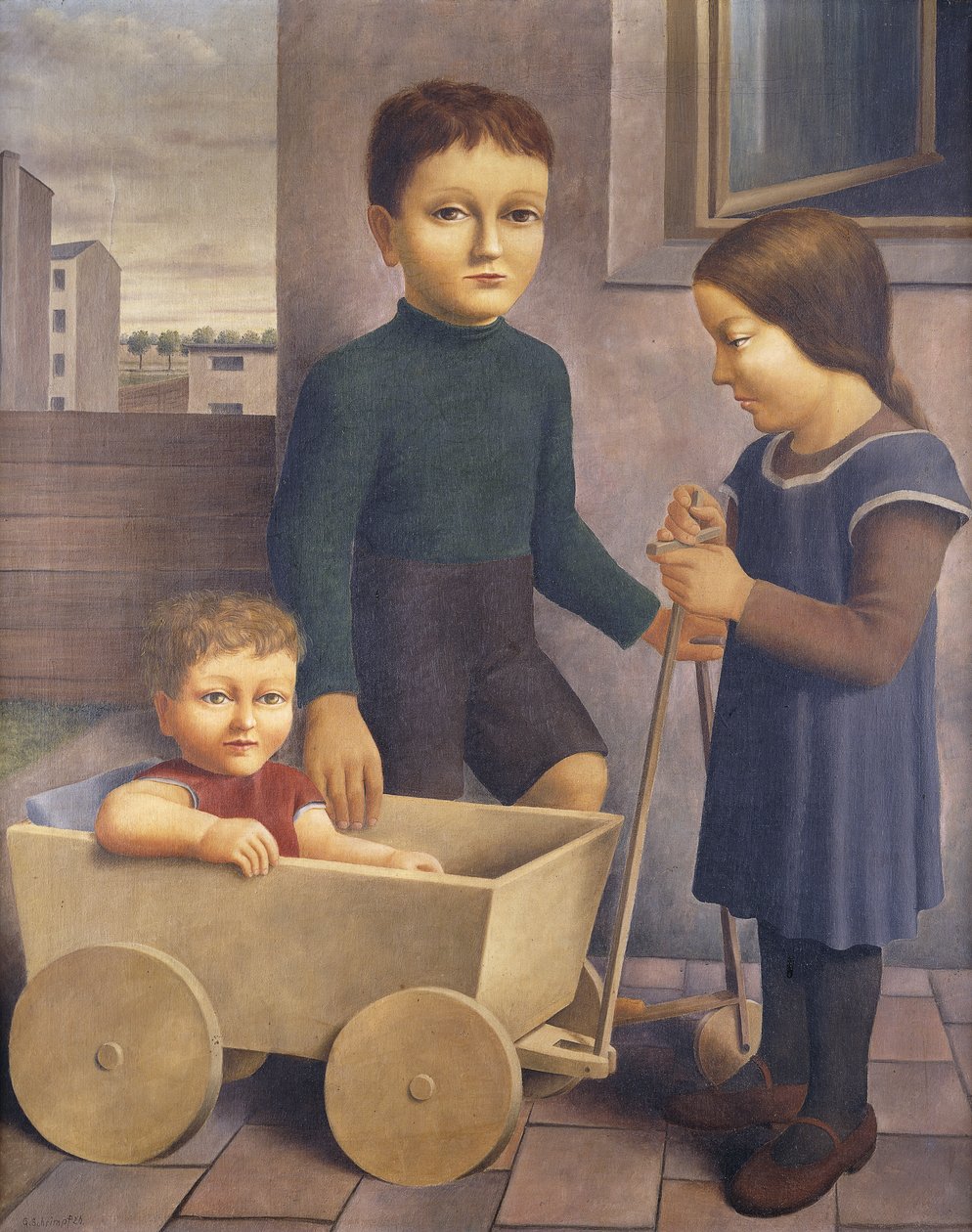 三个孩子；三个孩子，1926年 作者 乔治·施林普夫