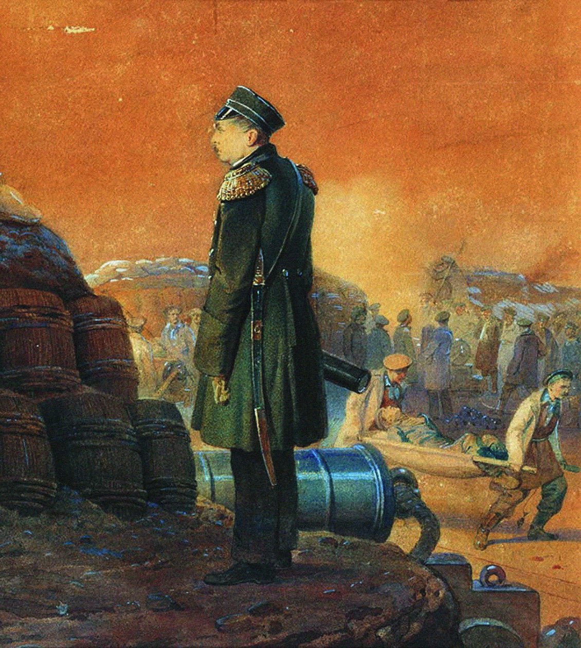 帕维尔-纳希莫夫上将在堡垒上 作者 乔治·威廉 (1820-95) 蒂姆