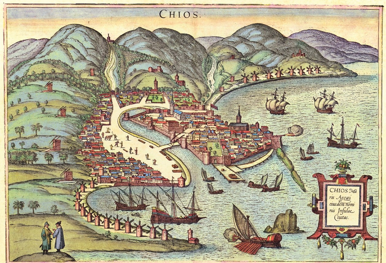 希腊希俄斯岛 作者 格奥尔格和霍根伯格·弗朗茨 (1535-90) 布劳恩