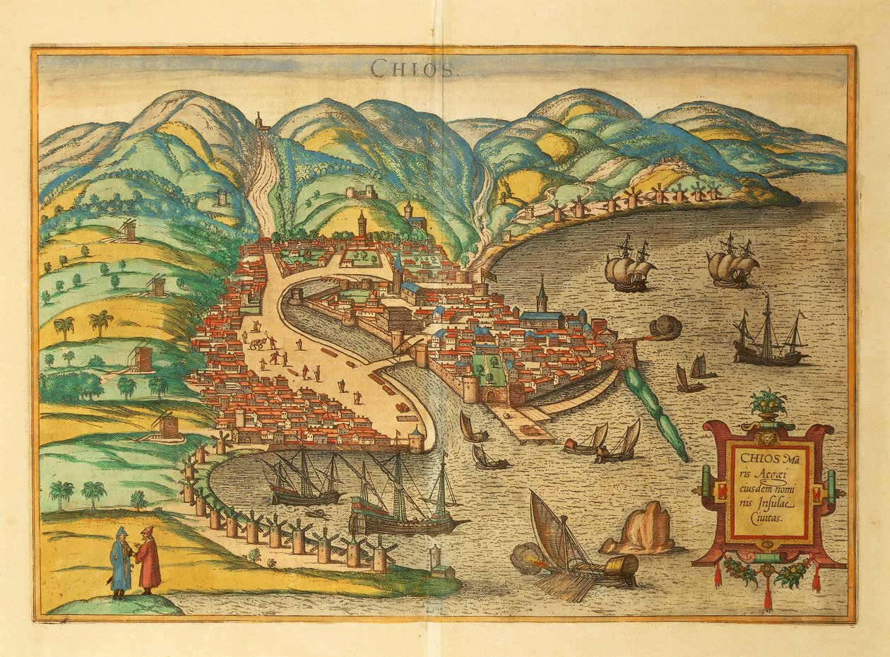 乔治-布劳恩的《Civitates Orbis Terrarum》中的奇奥岛 作者 弗兰斯