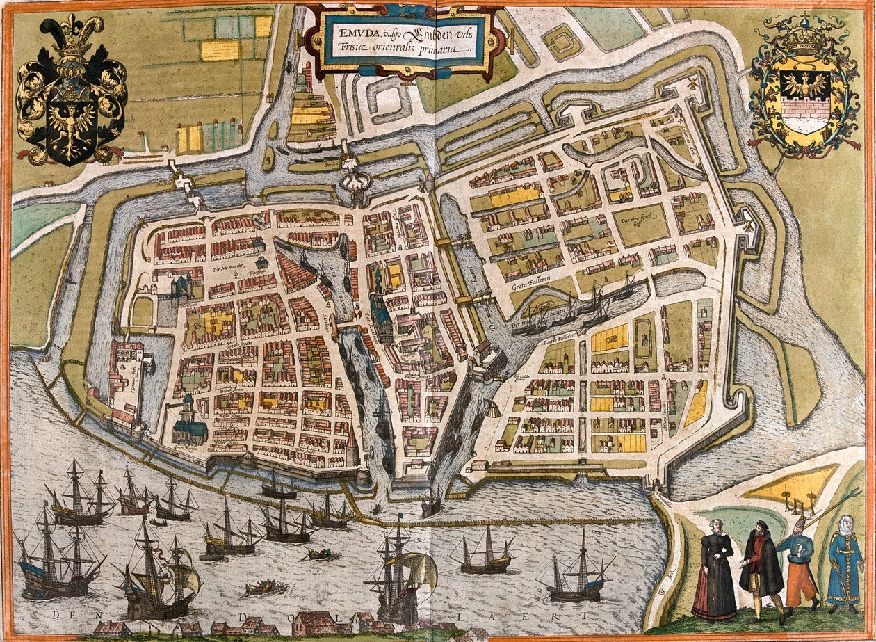 德国埃姆登 作者 格奥尔格和霍根伯格·弗朗茨 (1535-90) 布劳恩