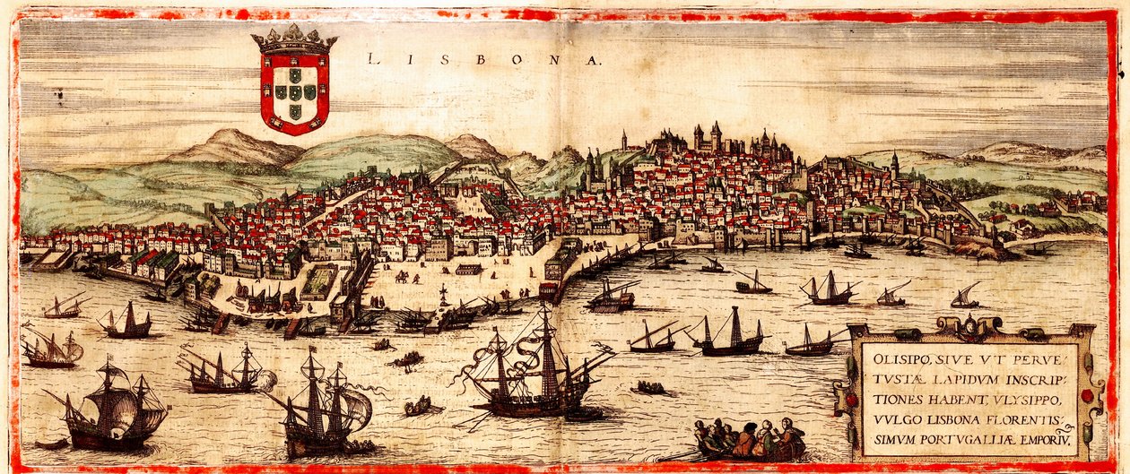 葡萄牙里斯本 作者 格奥尔格和霍根伯格·弗朗茨 (1535-90) 布劳恩