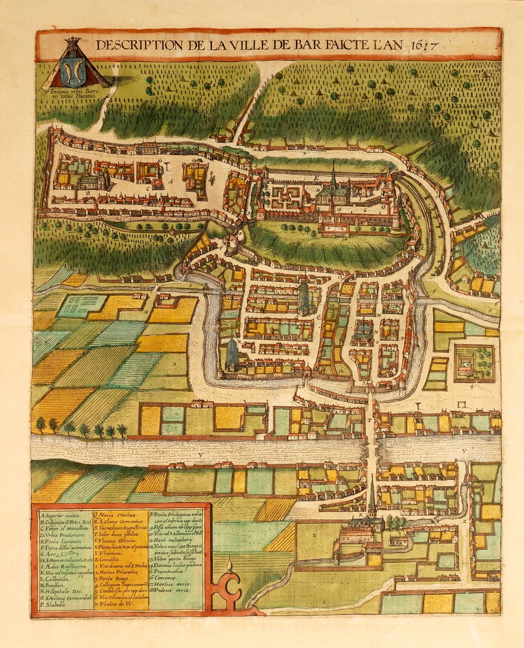 Georg Braun的Civitates Orbis Terrarum中的Bar-Le-Duc地图 作者 弗兰斯