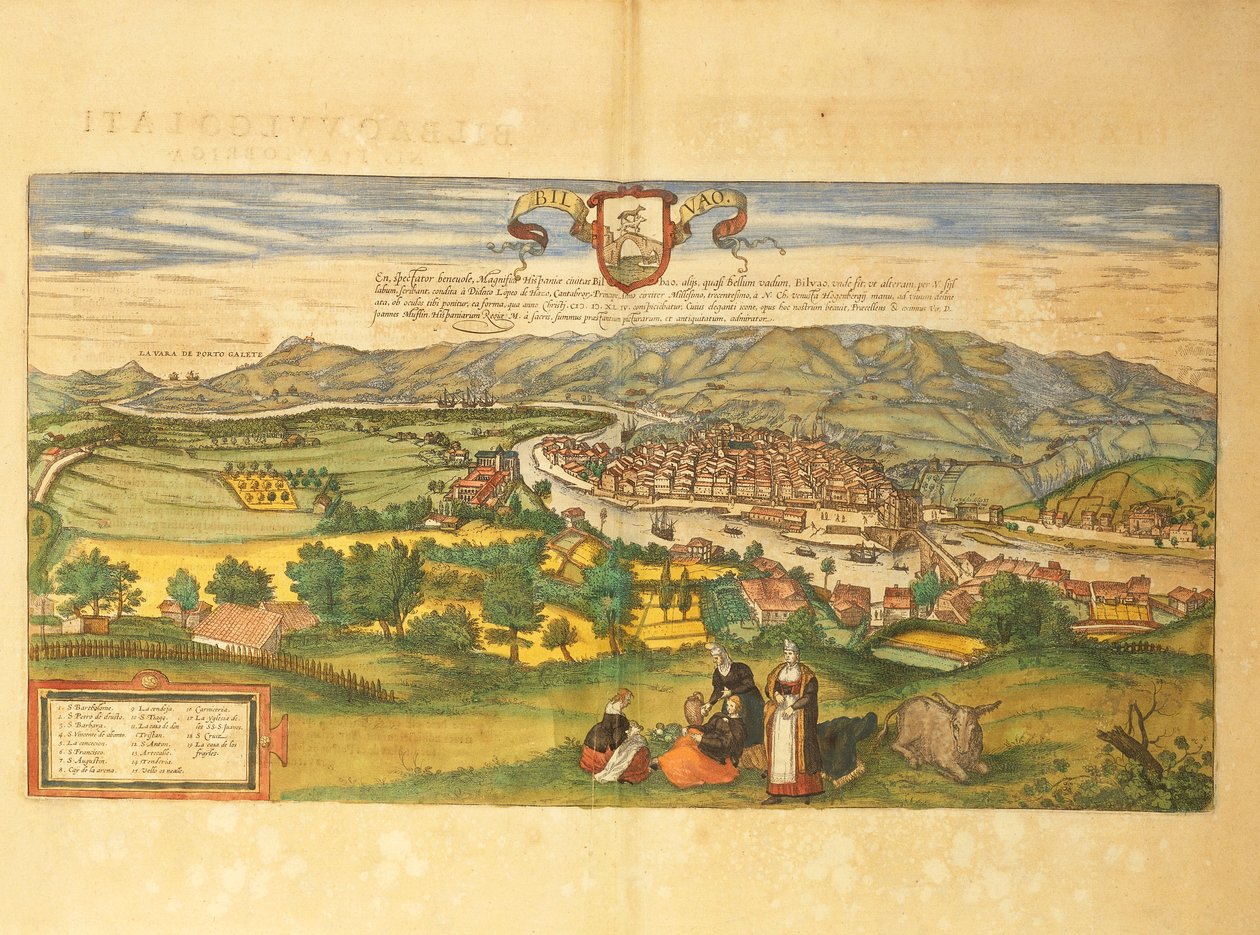 毕尔巴鄂地图来自Georg Braun的Civitates Orbis Terrarum 作者 弗兰斯