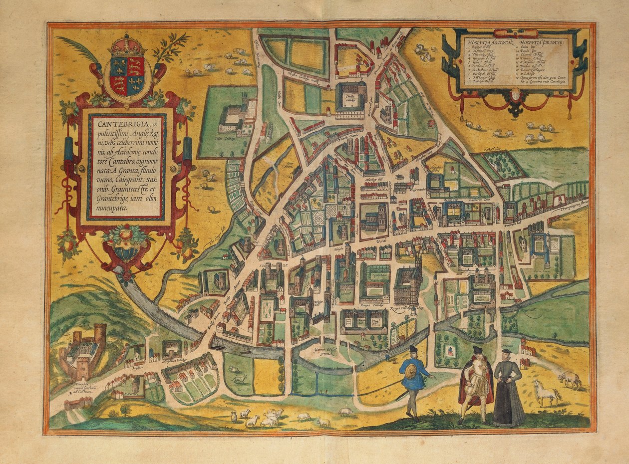 剑桥地图，来自乔治-布劳恩的Civitates Orbis Terrarum。 作者 弗兰斯