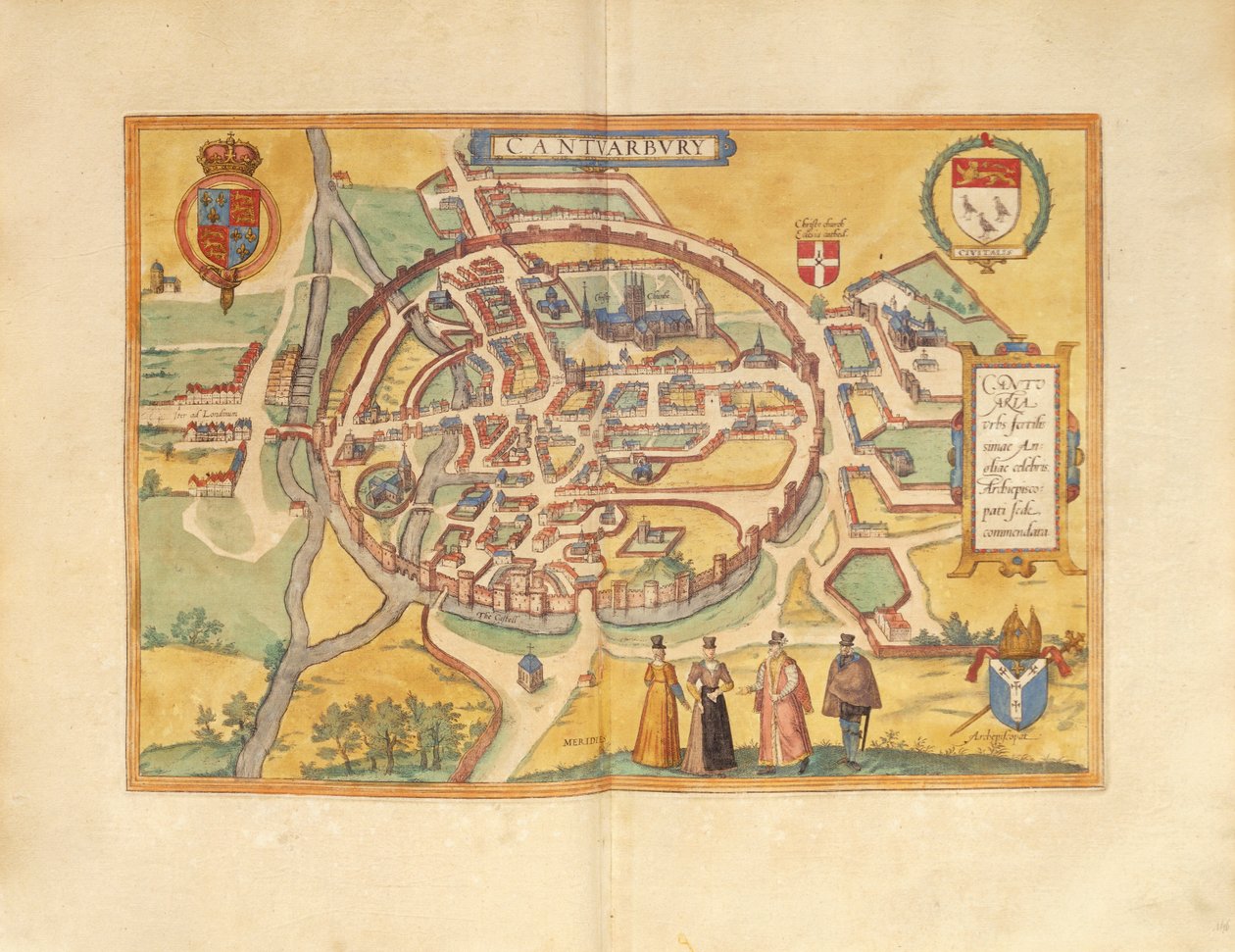 坎特伯雷地图，来自Georg Braun的Civitates Orbis Terrarum。 作者 弗兰斯