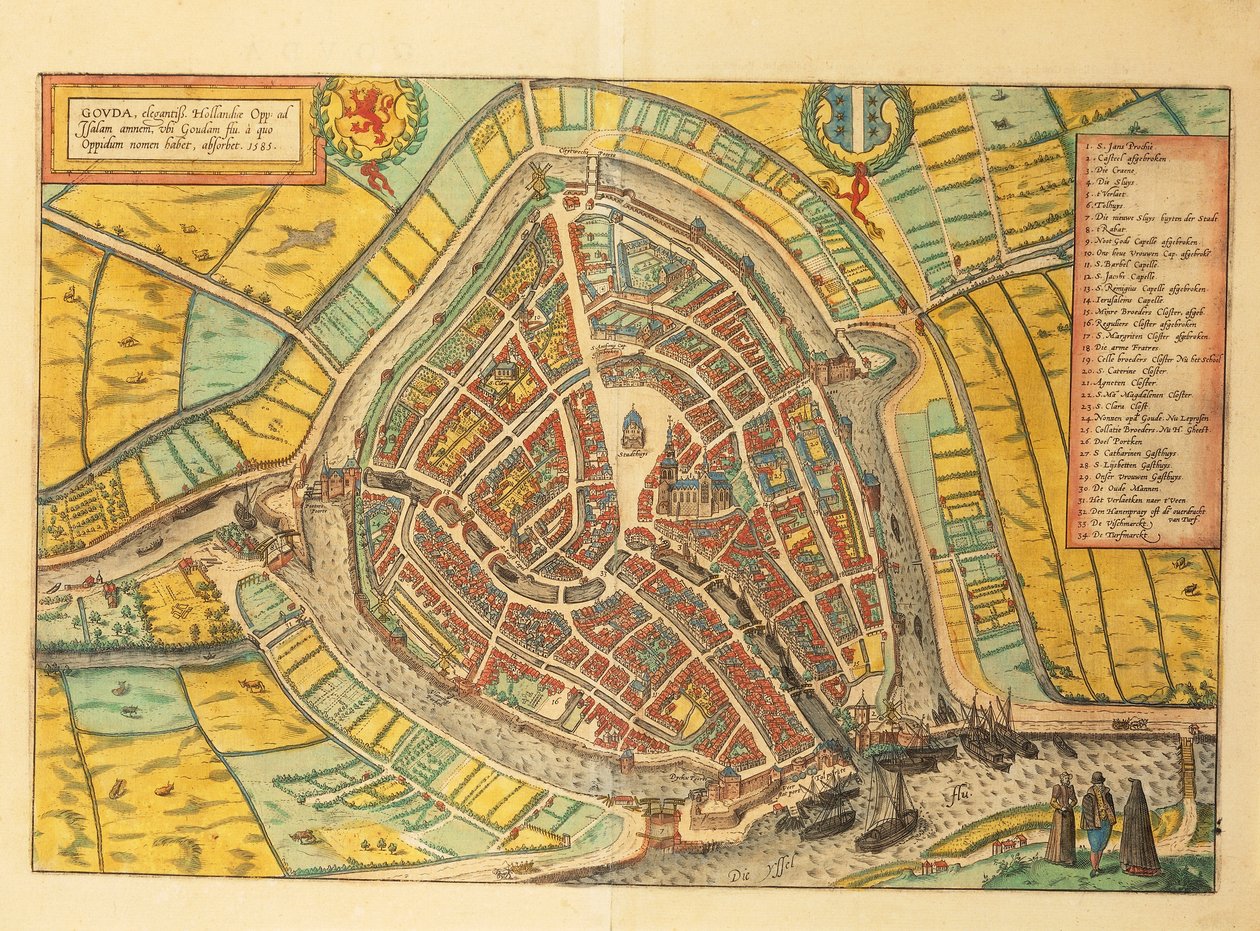 高达的地图来自Georg Braun的Civitates Orbis Terrarum。 作者 弗兰斯