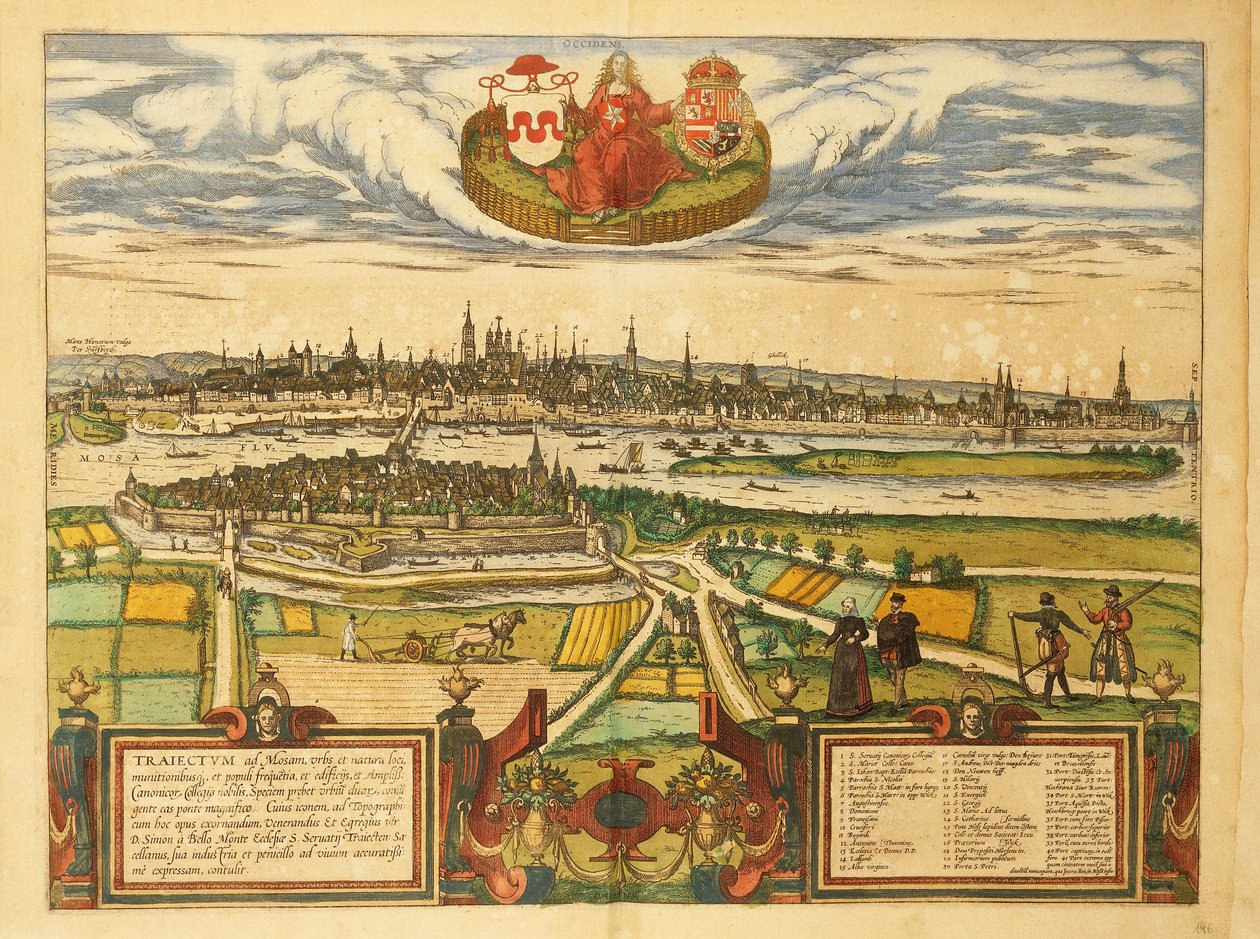 马斯特里赫特地图，来自Georg Braun的Civitates Orbis Terrarum。 作者 弗兰斯