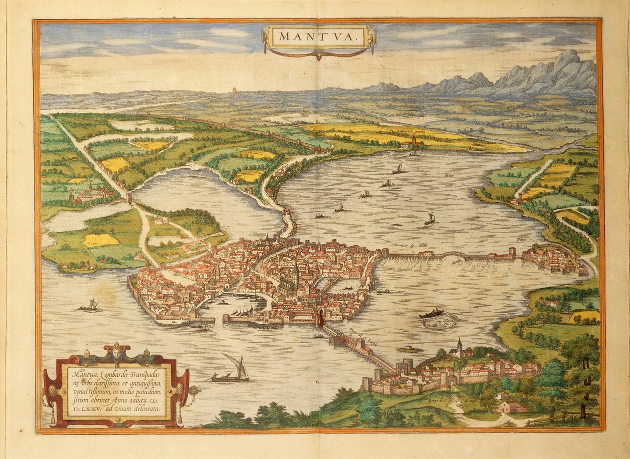 Georg Braun的Civitates Orbis Terrarum中的曼图亚地图 作者 弗兰斯