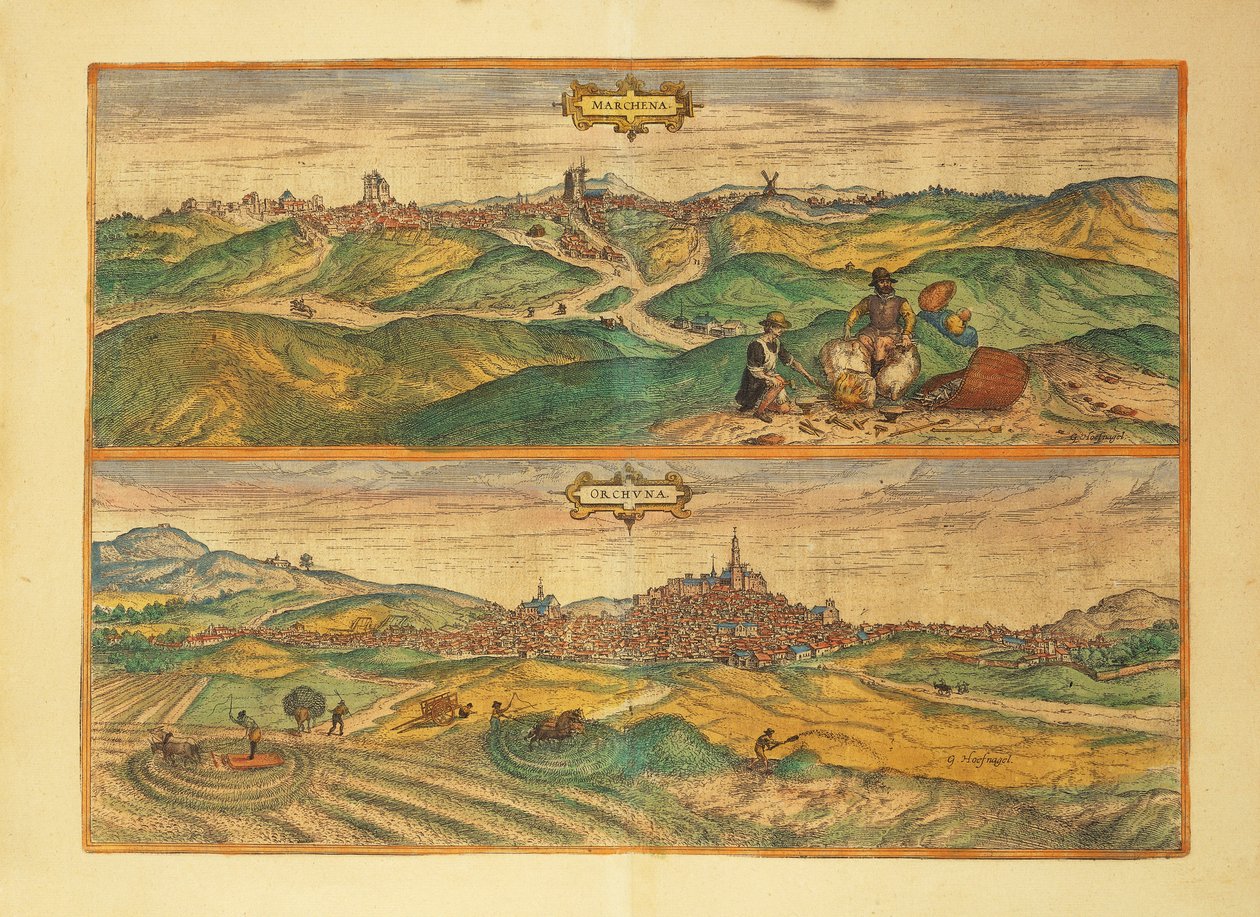 Georg Braun的Civitates Orbis Terrarum中的Marchena和Osuna地图 作者 弗兰斯
