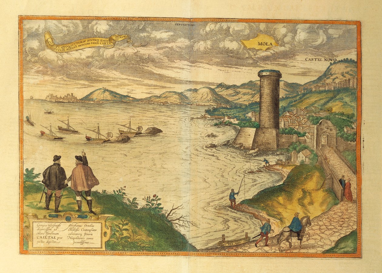 阿普利亚地区Mola di Bari的地图，来自Georg Braun的Civitates Orbis Terrarum。 作者 弗兰斯