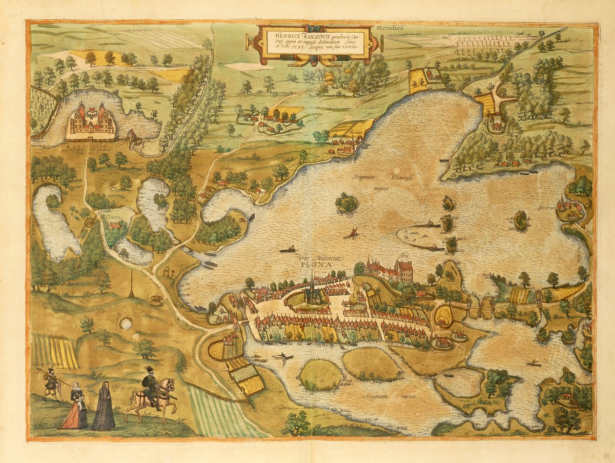 Georg Braun的Civitates Orbis Terrarum中的Plon地图 作者 弗兰斯