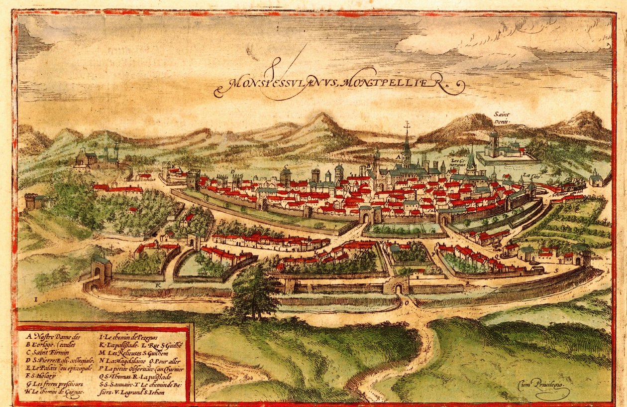 法国蒙彼利埃 作者 格奥尔格和霍根伯格·弗朗茨 (1535-90) 布劳恩
