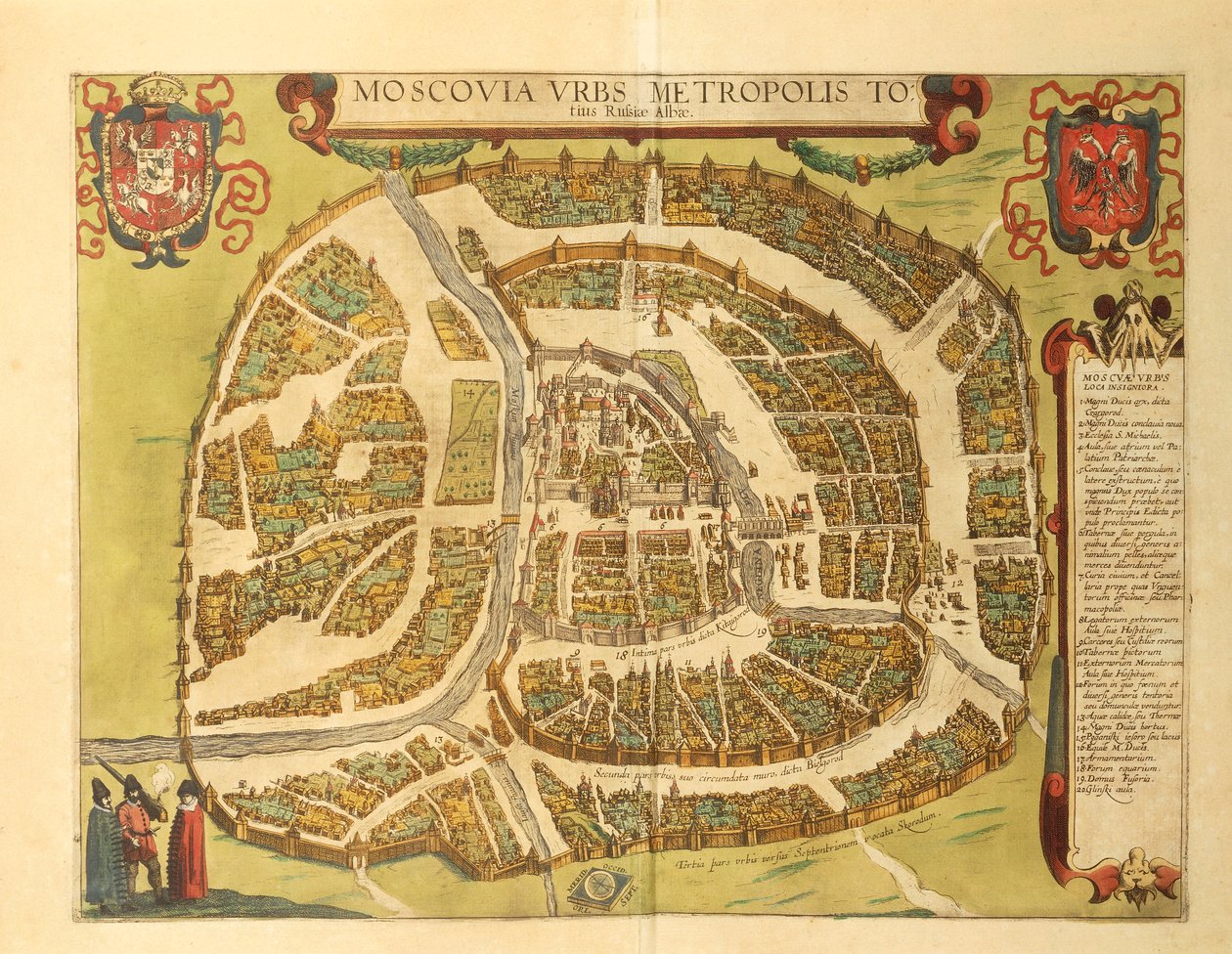 莫斯科，来自Georg Braun的Civitates Orbis Terrarum。 作者 弗兰斯