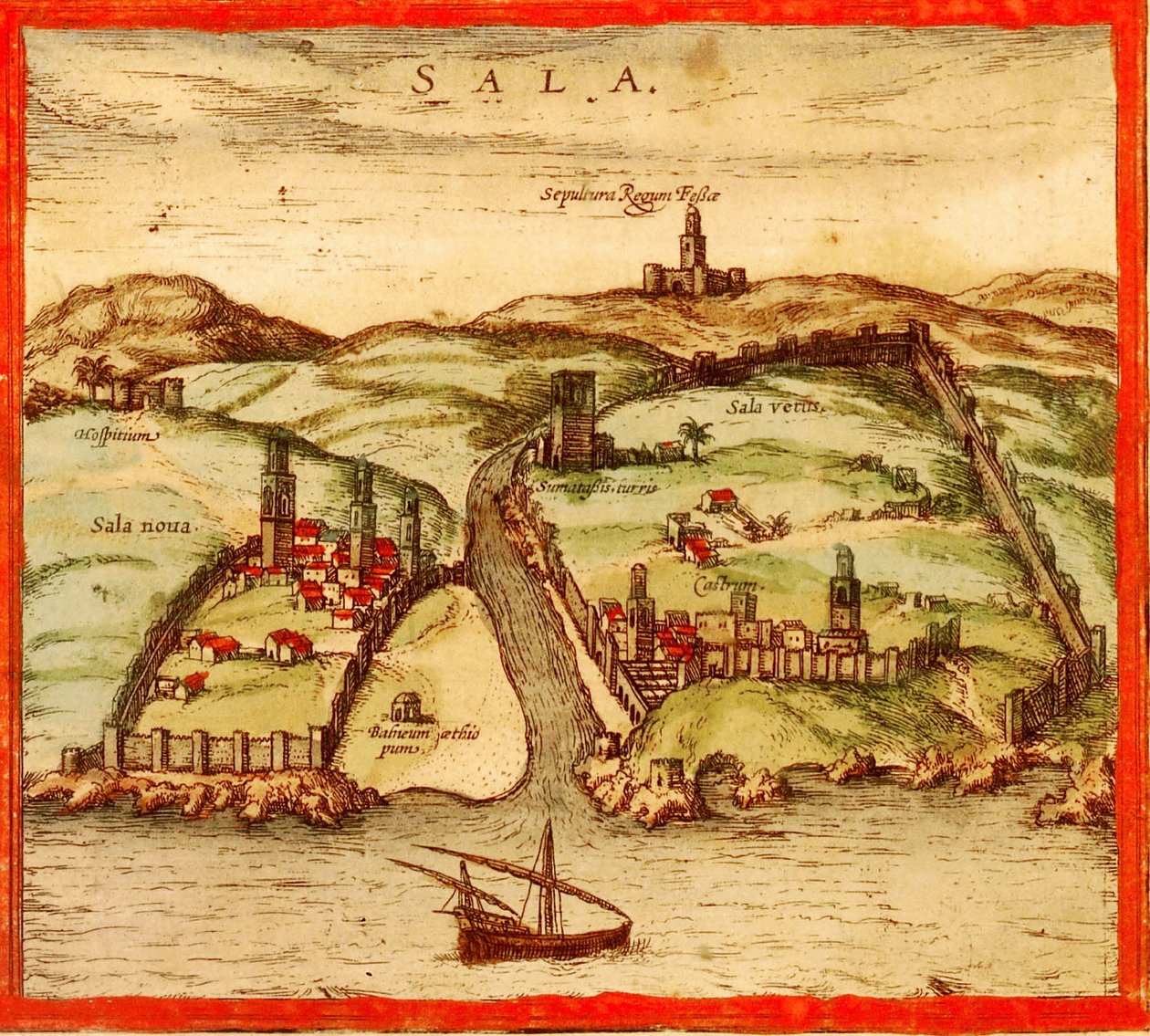 盐，摩洛哥 作者 格奥尔格和霍根伯格·弗朗茨 (1535-90) 布劳恩