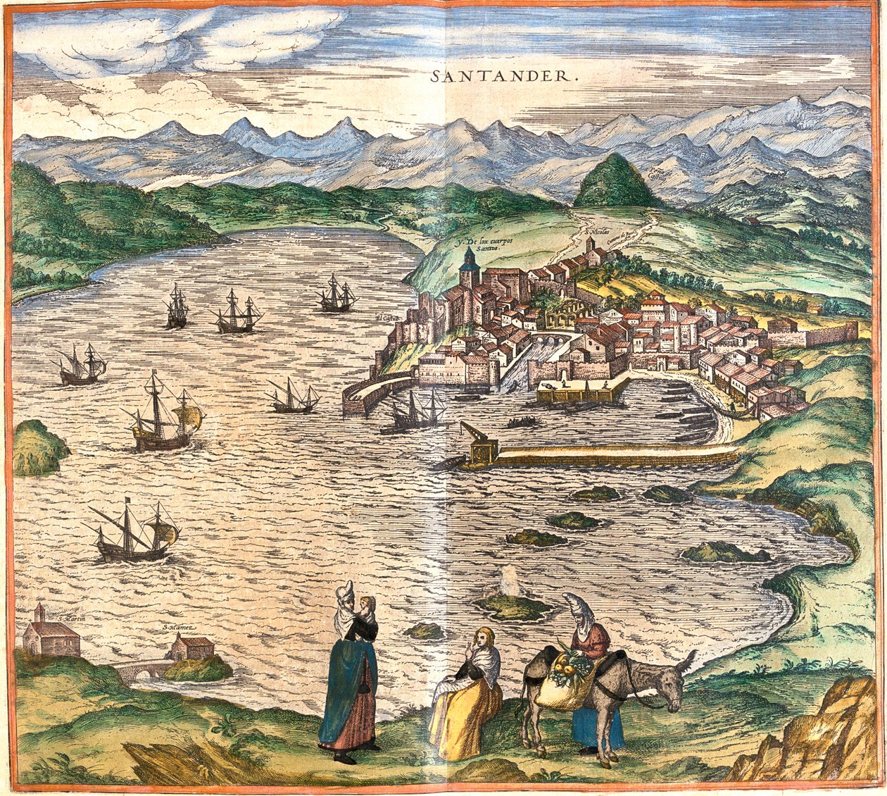 西班牙桑坦德 作者 格奥尔格和霍根伯格·弗朗茨 (1535-90) 布劳恩