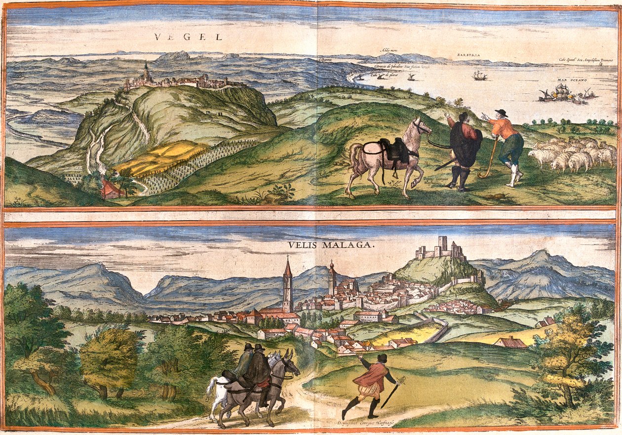 西班牙马拉加州 Vejer de la Frontera 作者 格奥尔格和霍根伯格·弗朗茨 (1535-90) 布劳恩