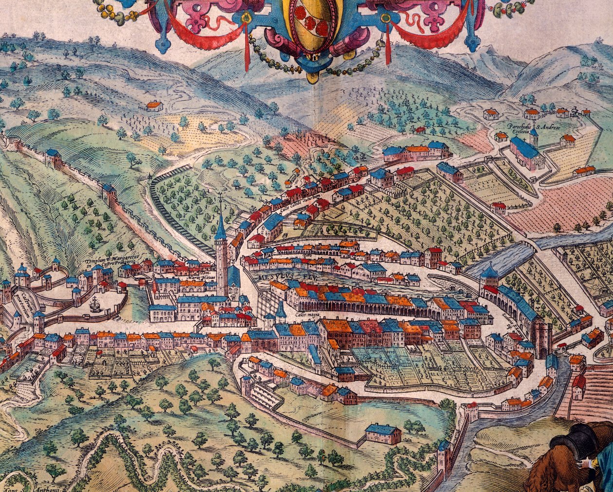 Serravalle Scrivia景观，由Georg Braun和Franz Hogenberg创作。 作者 弗兰斯