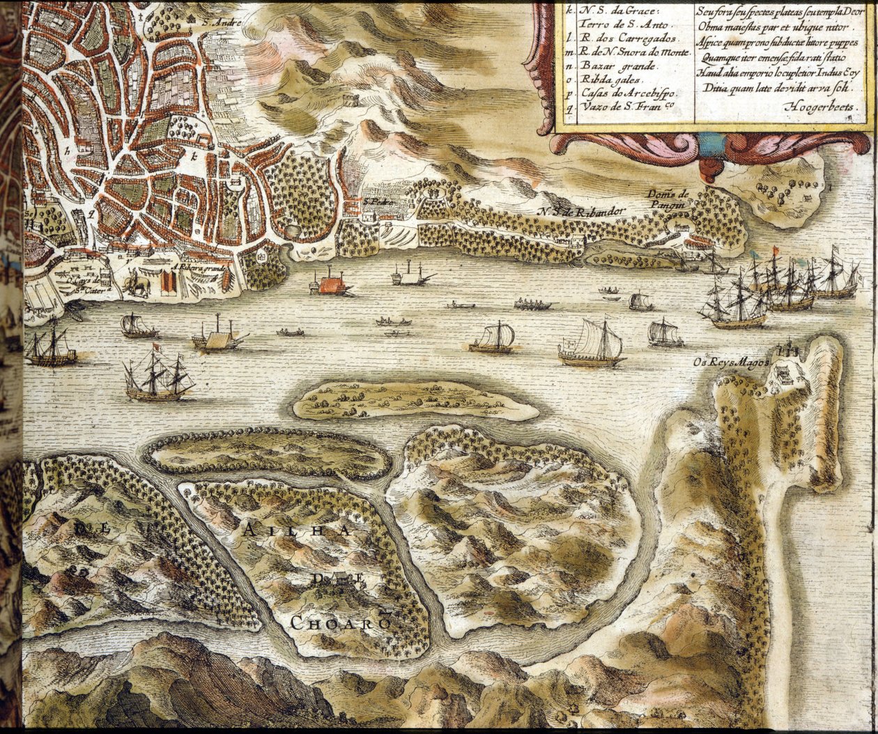 果阿。根据布劳恩和霍根伯格的 "Civitates Orbis terrarum "地图集 作者 弗兰斯