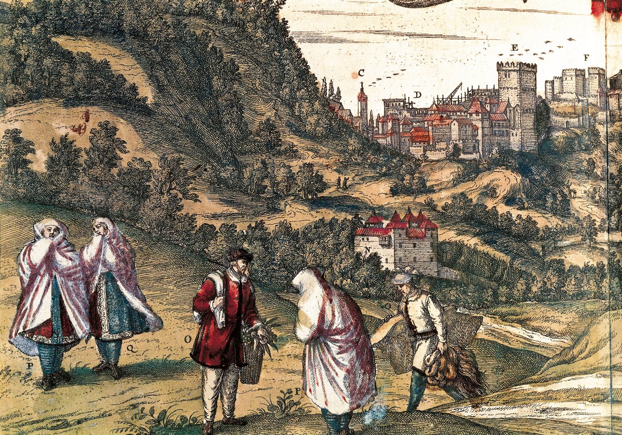 Mauritius of the Alhambra, engraving by George Braun in "Civitatis Orbis Terrarum" written by Franz HOGENBERG (1535-1590), edited by Gottfried Kempesen in Cologne in six volumes 作者 弗兰斯
