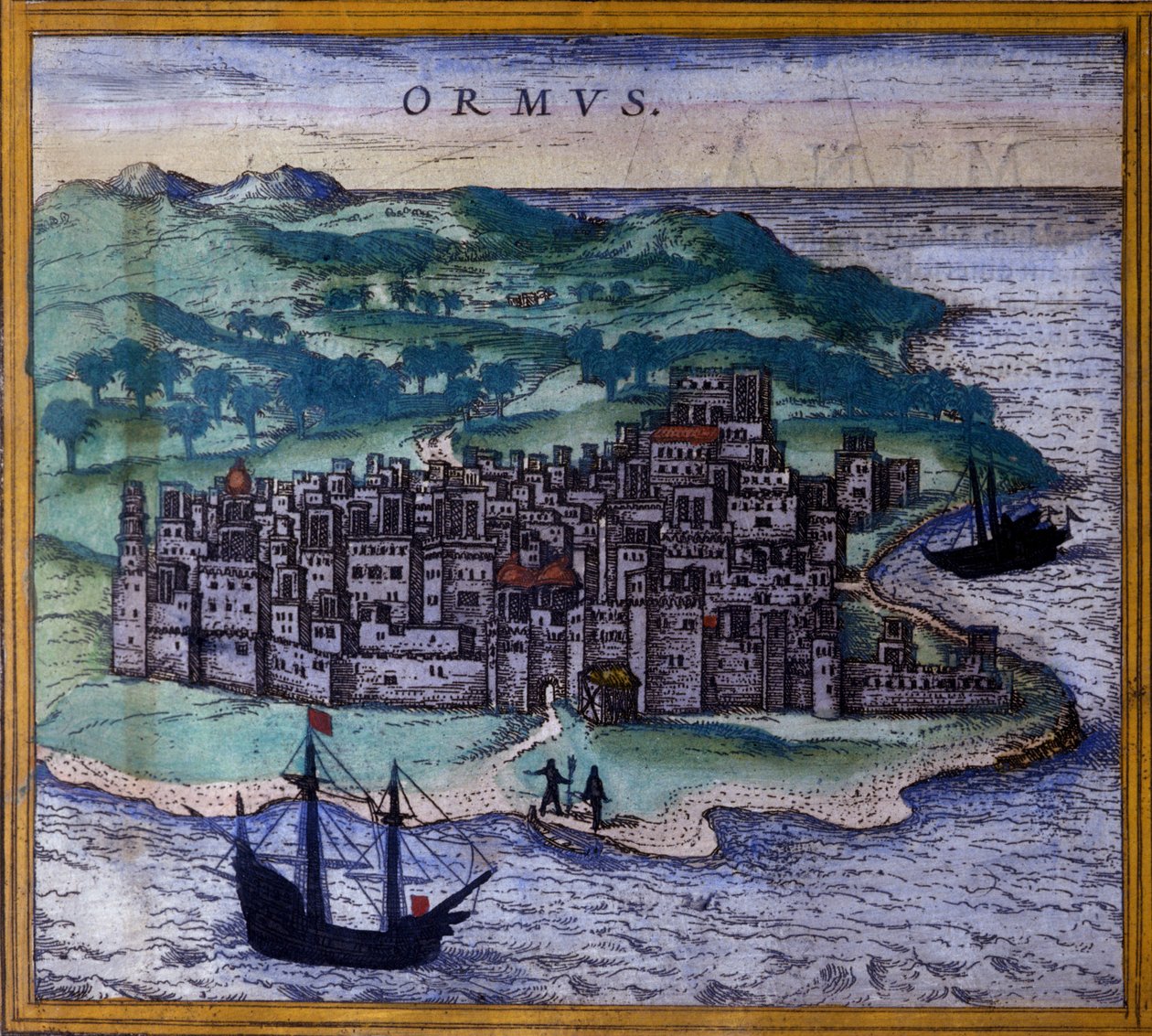 The Iranian island of Ormuz or Hormuz on the route to the Indes after the Atlas “Civitates Orbis Terrarum” of Braun and Hogenberg 作者 弗兰斯