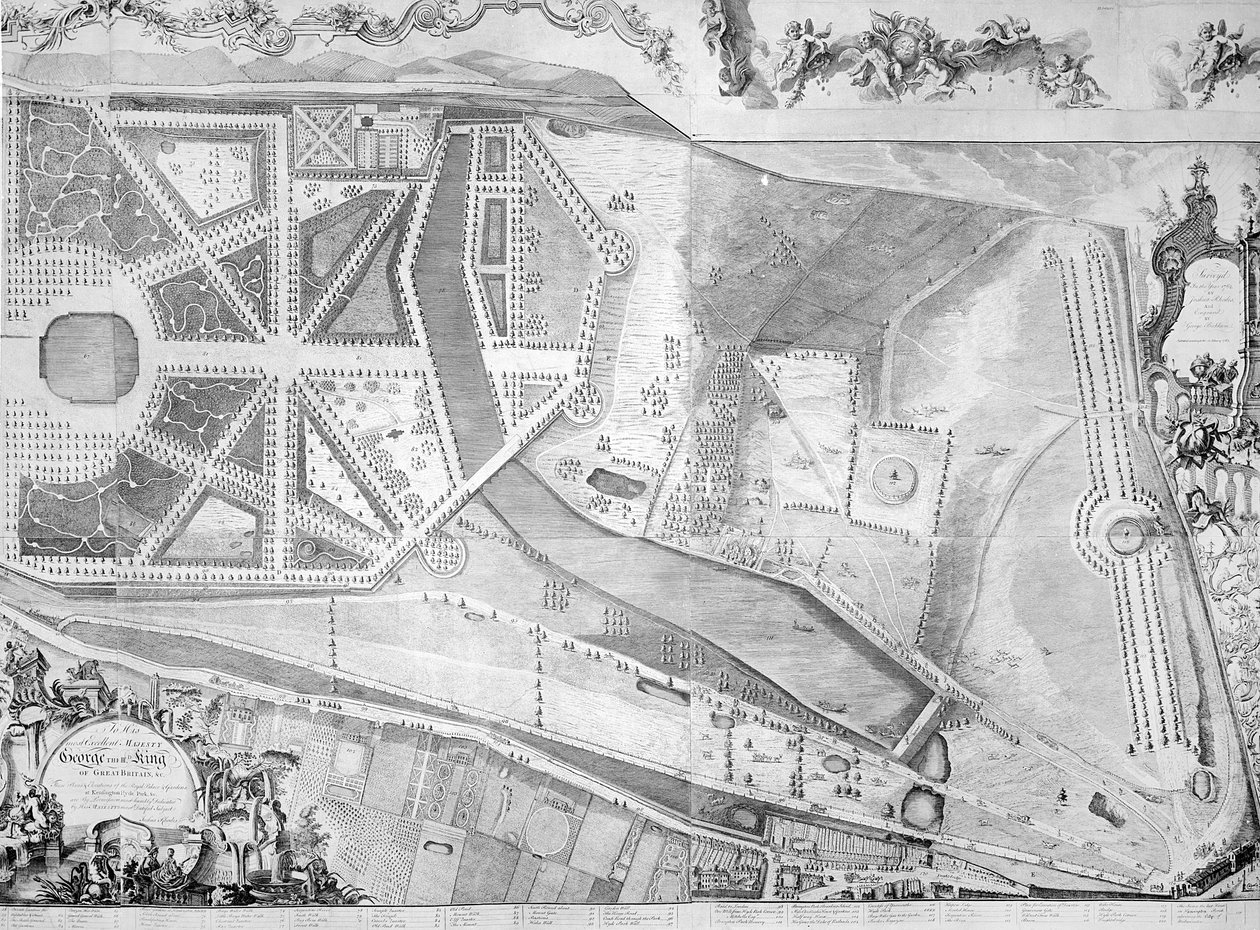 1764年约书亚罗德斯肯辛顿宫计划的细节（右侧） 作者 乔治·比克汉姆