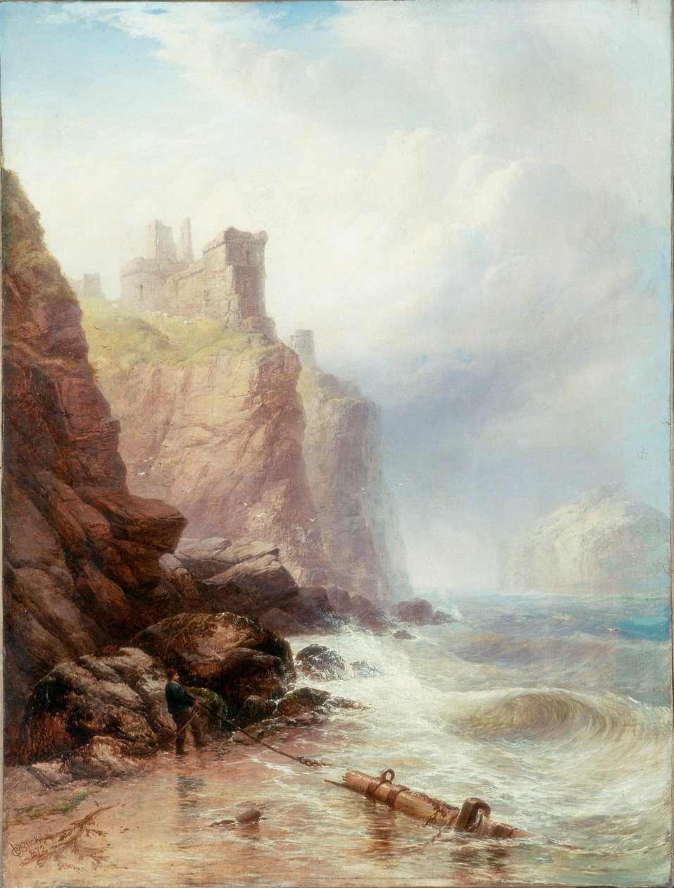 Tantallon城堡，1872年 作者 乔治·布莱克棍棒