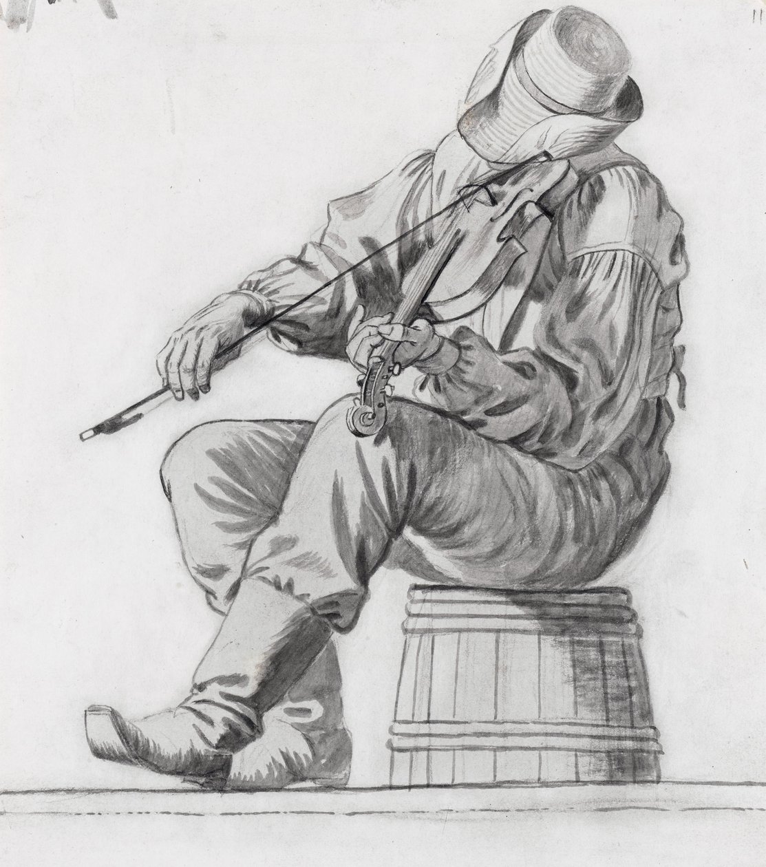 Fiddler（为Jolly Flatboatmen学习）（正面） 作者 乔治·卡勒布·宾汉