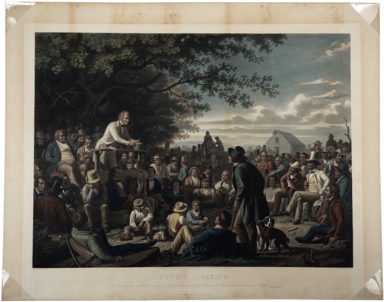 树桩说话，1856年（手工色的mezzotint） 作者 乔治·卡勒布·宾汉