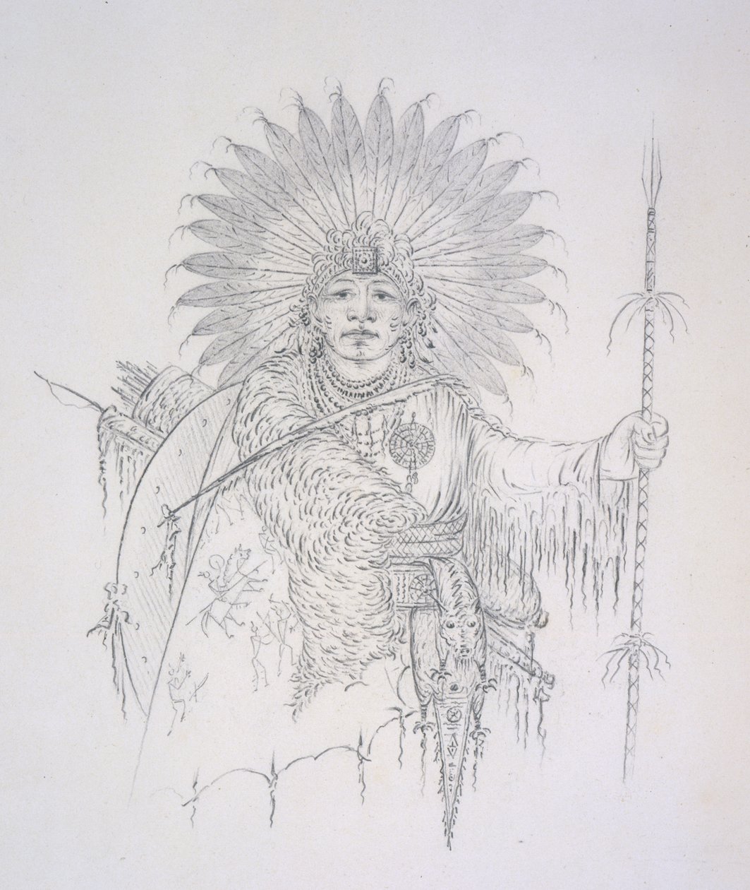 Ba-da-ah-chon-du（他跳过每个人）1852年 作者 乔治·卡特琳