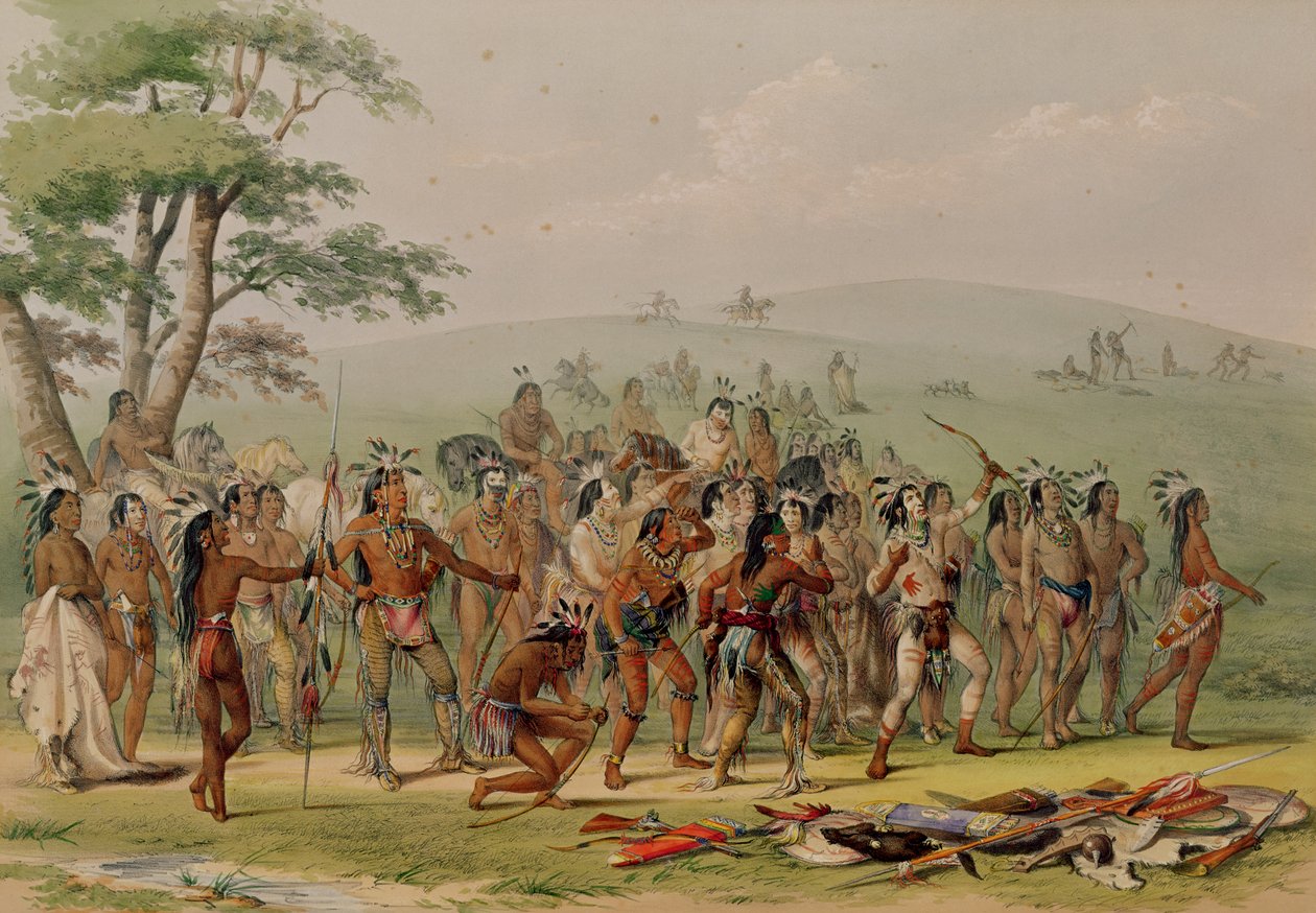 Mandan Archery Contest，c.1832 作者 乔治·卡特琳