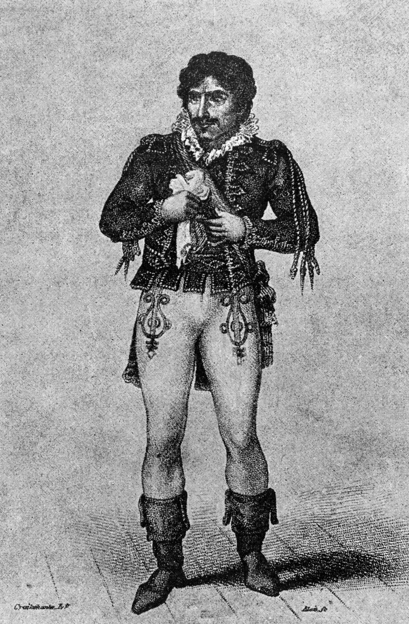 埃德蒙·基恩（1787-1833）饰演伊阿古，来自威廉·莎士比亚的“奥赛罗” 作者 乔治·克鲁克申克