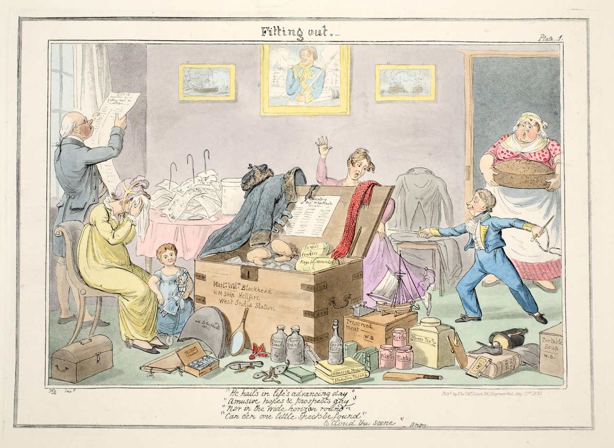 从1835年的海军陆战队员的进步中解决（手工雕刻） 作者 乔治·克鲁克申克