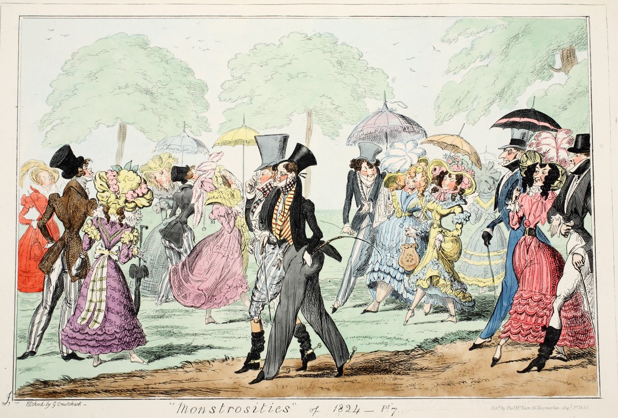 1824年的“怪物”，1835年（手工彩色雕刻） 作者 乔治·克鲁克申克