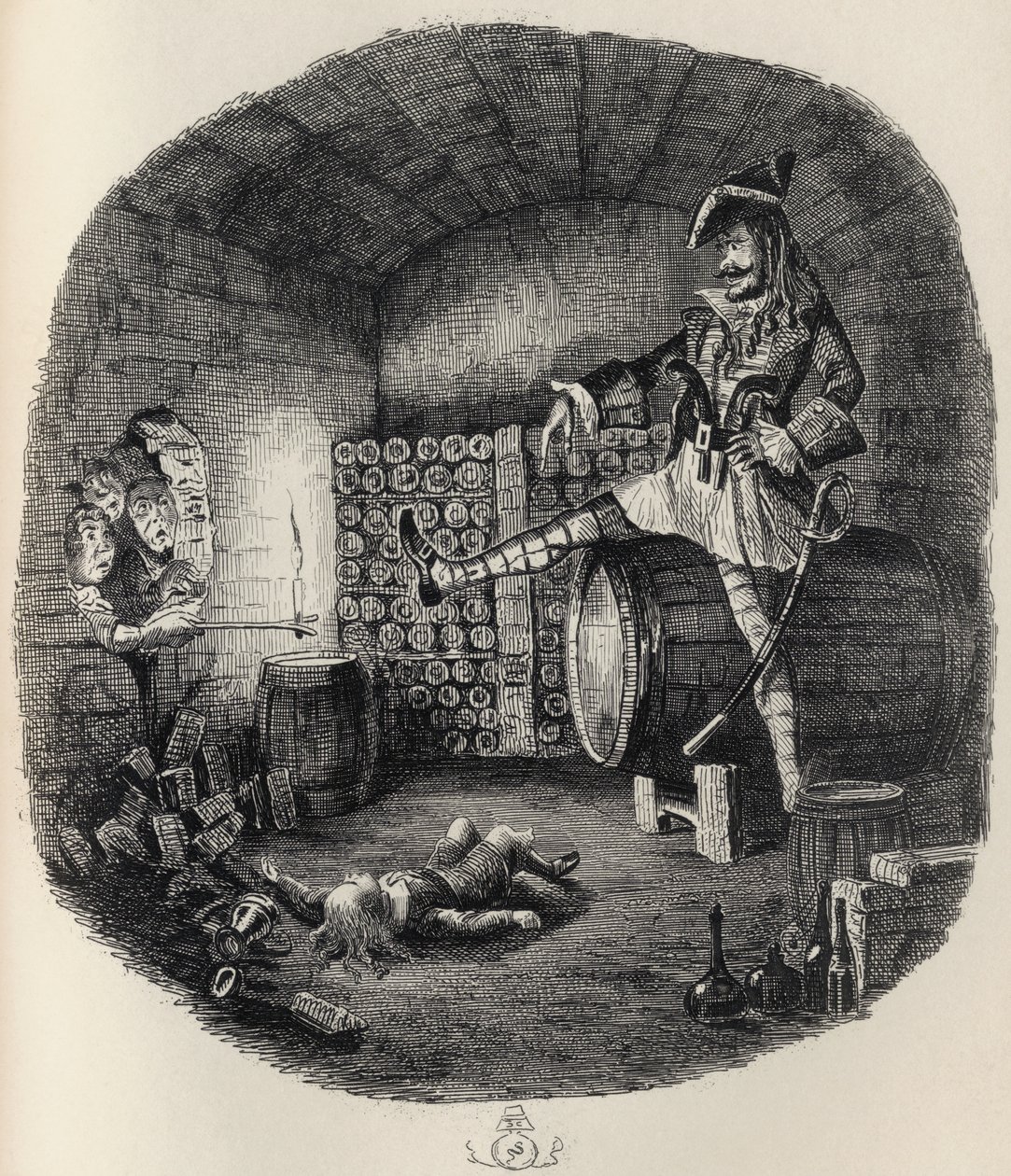 来自Thomas Ingoldsby的“The Ingoldsby Legends”的海盗诅咒，由理查德·本特利和儿子出版，1887年 作者 乔治·克鲁克申克