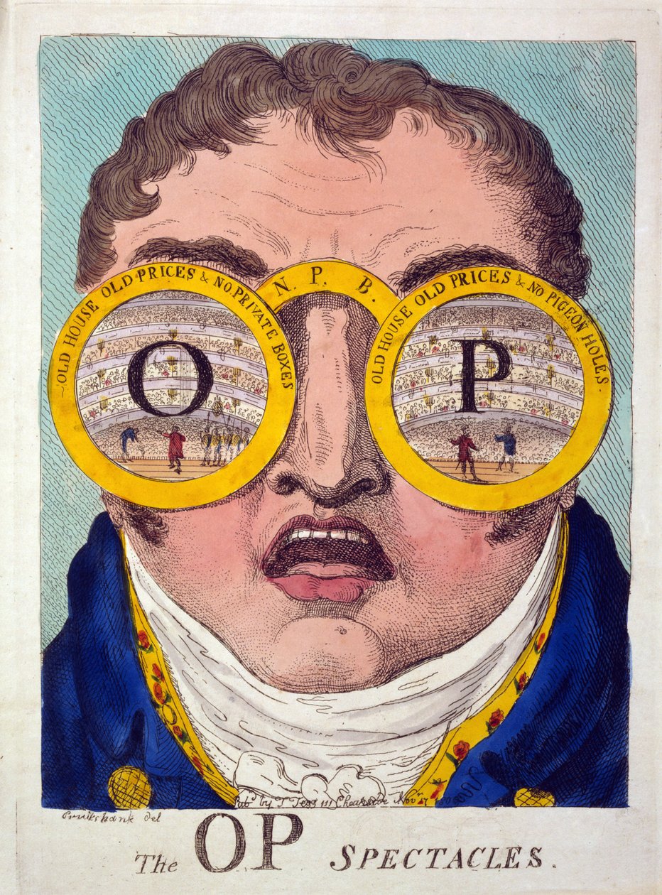 OP眼镜，酒吧。 1809（手工着色蚀刻） 作者 乔治·克鲁克申克