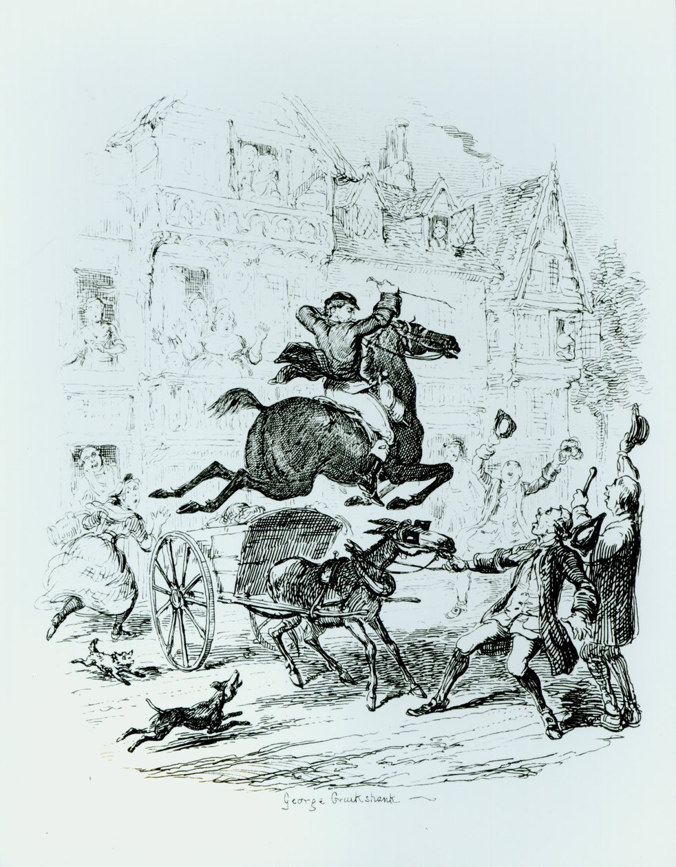 Turpin（1705-39）飞越埃德蒙顿 作者 乔治·克鲁克申克