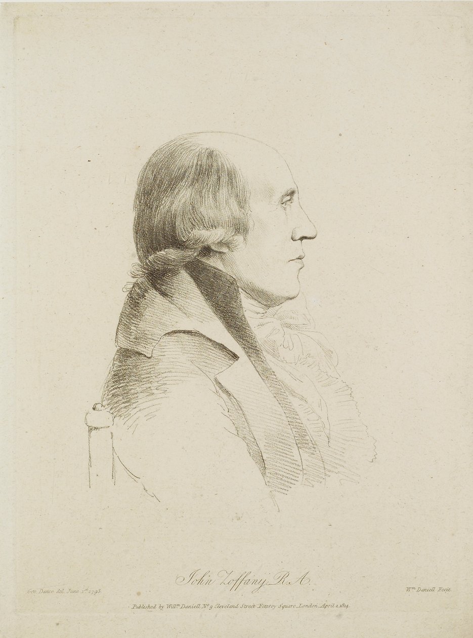 John Zoffany，1814年William Daniell（1769-1837）镌刻（软底蚀刻） 作者 乔治舞蹈
